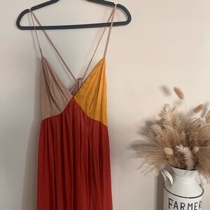 Colorblock Spaghetti Strap Dress